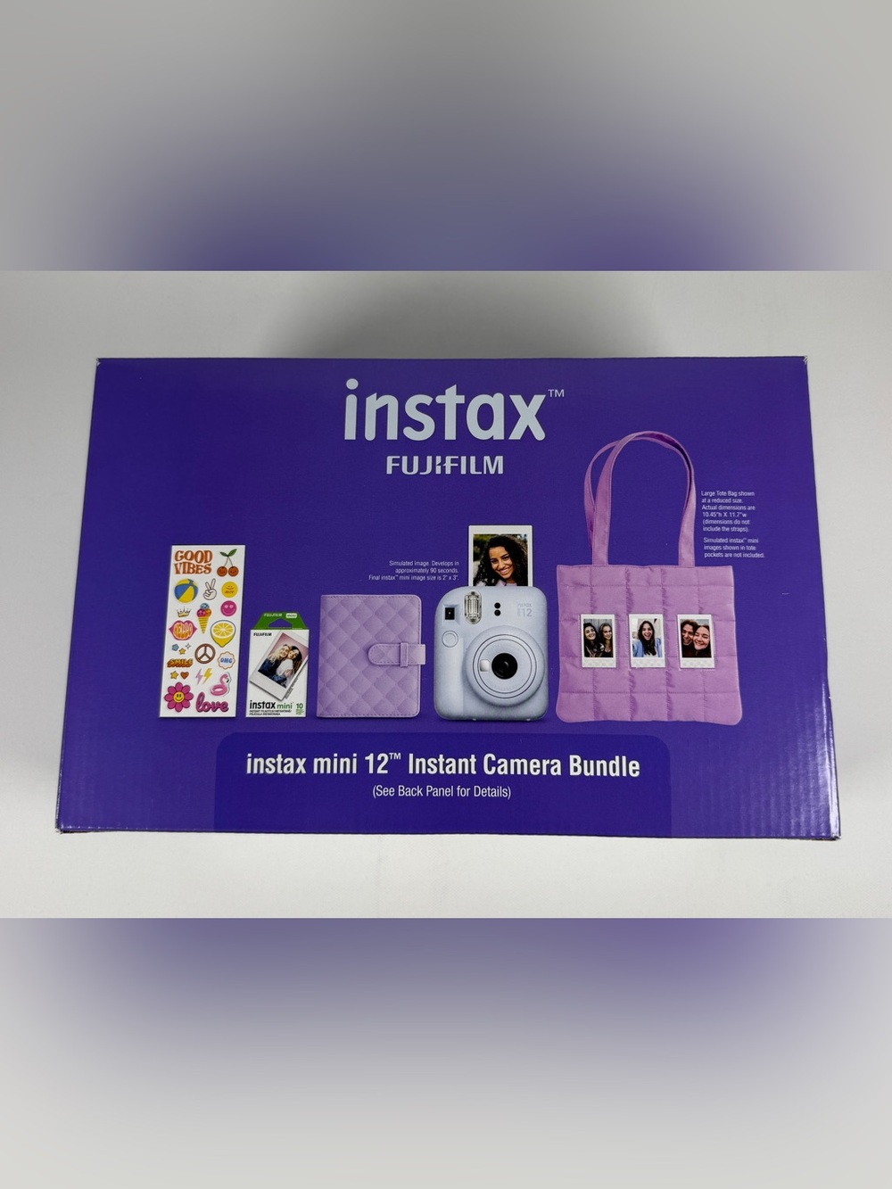 FujiFilm Instax Mini 12 Instant Camera Holiday Bundle Pastel Blue FACTORY SEALED